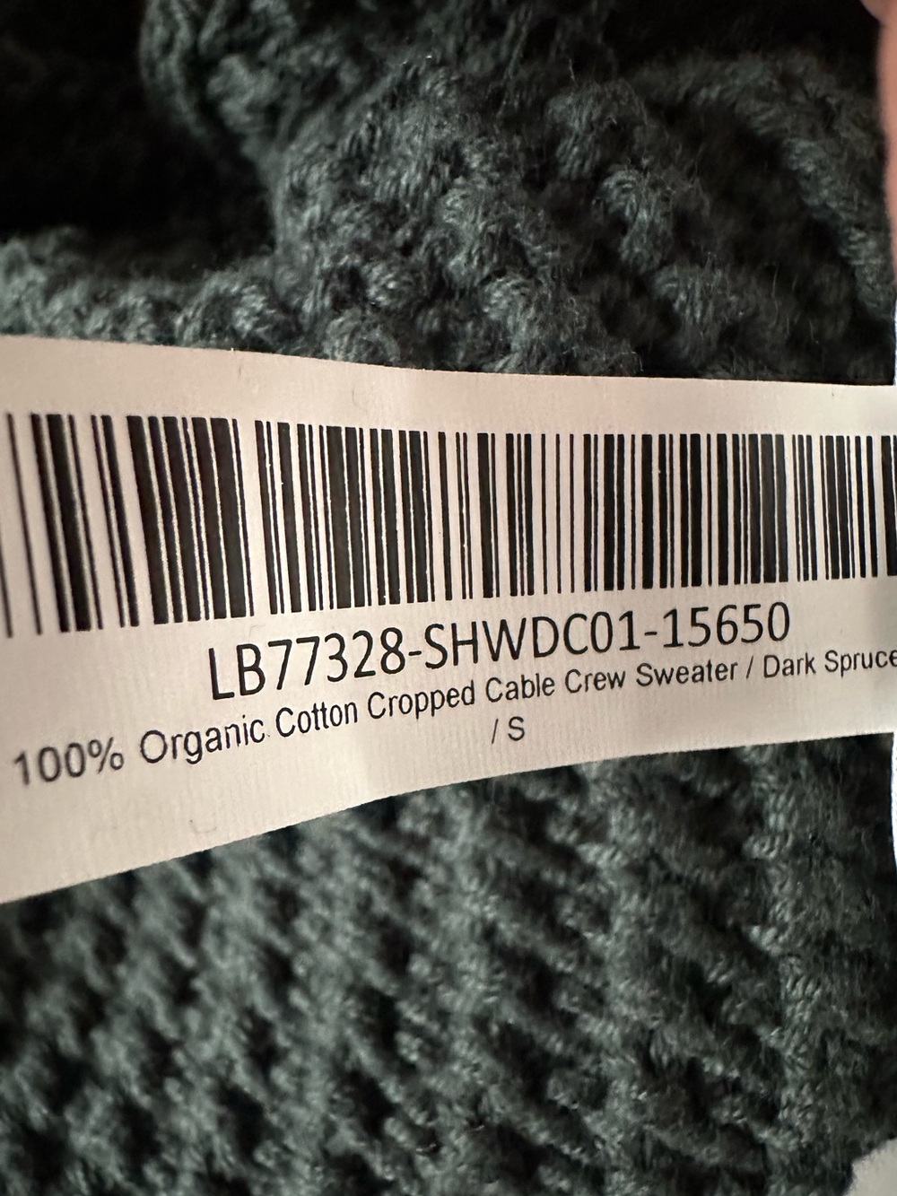 Quince Organic Cotton Cable Knit Cropped
Sweater Dark Spruce NWT S - Picture 13 of 14